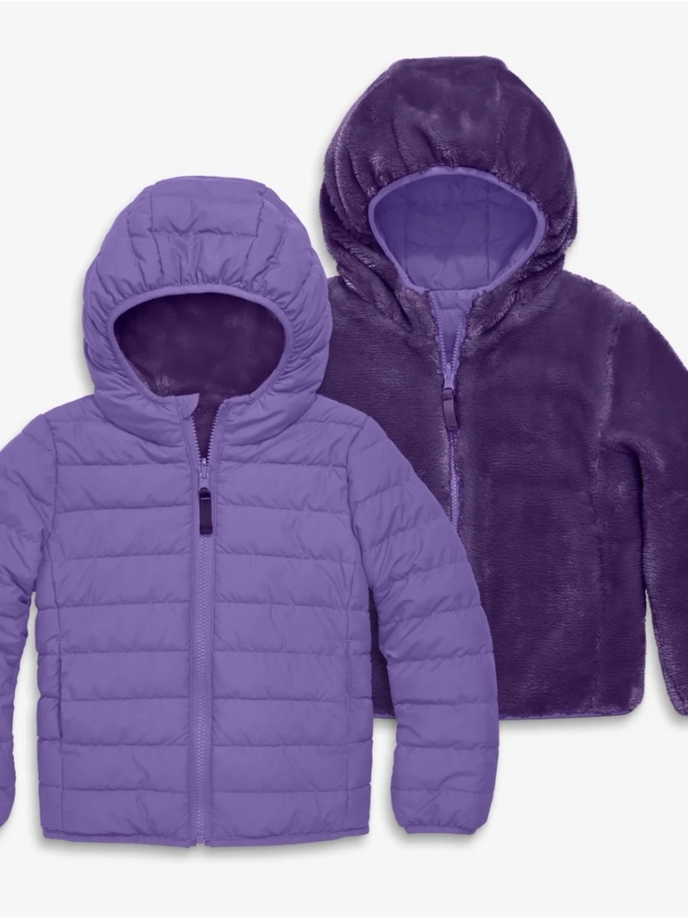Primary Kids reversible fleece puffer jacket Size 2T